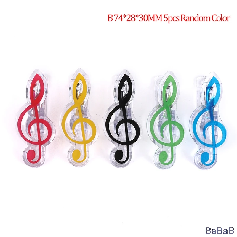 

5Pcs/set Book Paper Sheet Clips Steel Spring Score Funny Mini Music Folder Clips Decorative Paper Musical Notation Clips