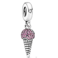 100 925 sterling silver charm new ice cream cone pendant fit pandora women bracelet necklace diy jewelry