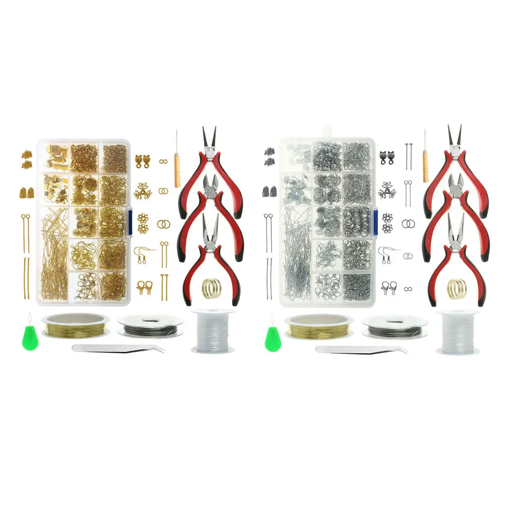 Набор для изготовления ювелирных изделий, набор из 1010 шт. ювелирных изделий, комплекты для изготовления ювелирных изделий, браслеты, серьги