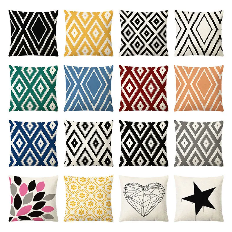 

Linen Geometric Pillow Cover Nordic Home Decoration Pillow Office Car Cushion Pillow Linen Pillow Cover Throw Pillow Covers