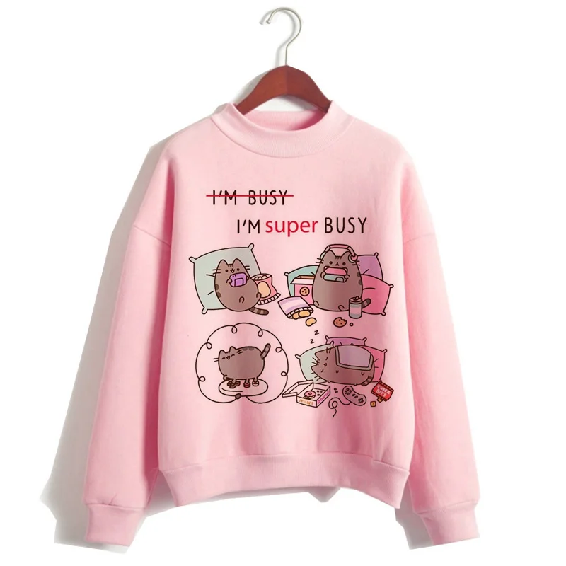 Толстовка Женская в стиле Харадзюку Pusheen смешной мультяшный Свитшот Kawaii Ullzang