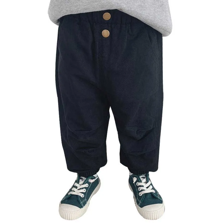 Штаны для мальчиков свободные прямые штаны маленьких модные детские брюки с