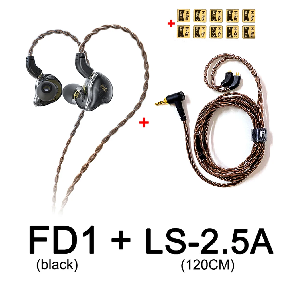 Наушники вкладыши Fiio FD1 с динамическим драйвером и бериллиевым покрытием IEM 2