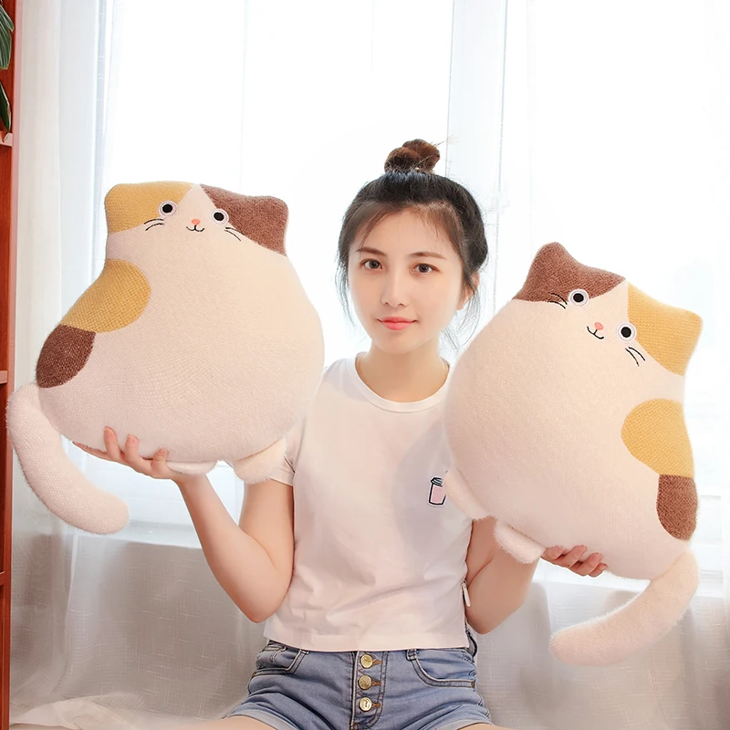 

1 pcs Kawaii Big Face Cat Pillow Biscuits Plush Animal Doll Toys Big Cushion Cover Peluche Gift element Photography Decor