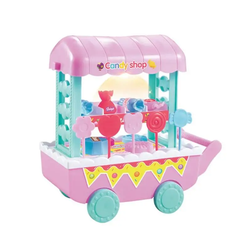 Candy booth Дети Фрукты мороженое конфеты овощи еда корзина игрушка музыка ролевые игры игрушки набор для детей - Color: Candy booth