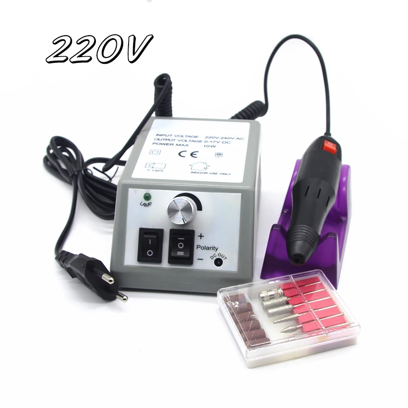 220V SLIVER Маникюрный аппарат для Dremel, оборудование для маникюра, салона красоты, электрический пилочка для ногтей, фрезер для концевых ногтей, набор инструментов для маникюра и салона красоты - Цвет: 220V SLIVER