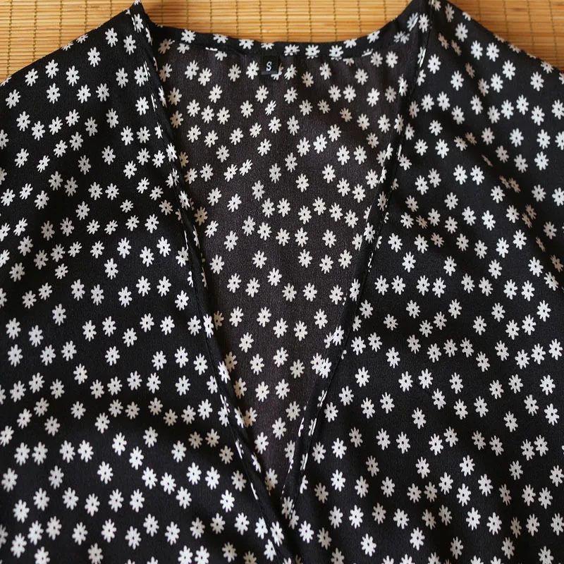 Женское асимметричное шифоновое длинное платье с v-образным вырезом и цветочным