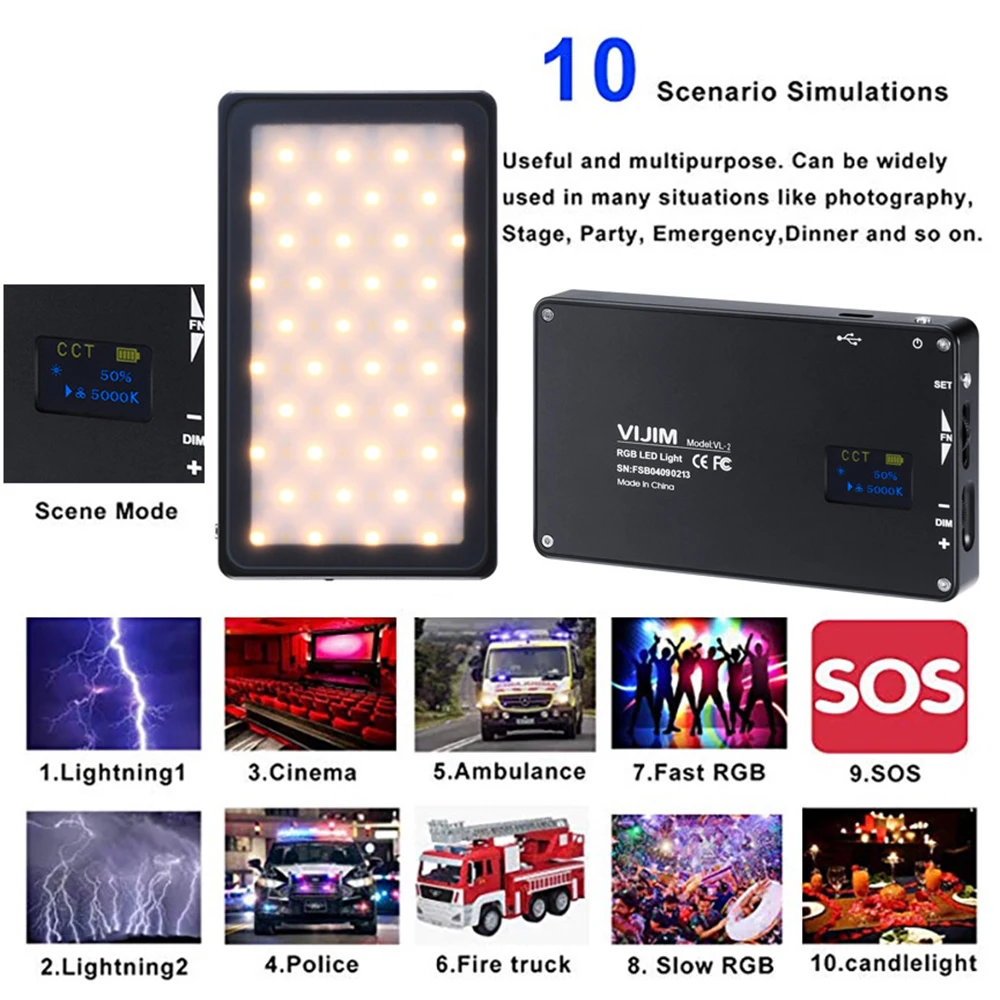 Светодиодный мини-светильник VIJIM полноцветный с регулировкой яркости 2500-8500K RGB