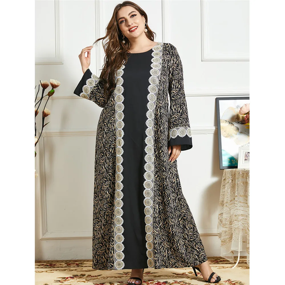 

Ethnic Embroidery Abaya Dubai Kaftan Maxi Dress For Muslim Women Hijab Turkish Caftan Gown Arab Robe Ramadan Eid Islamic Clothes