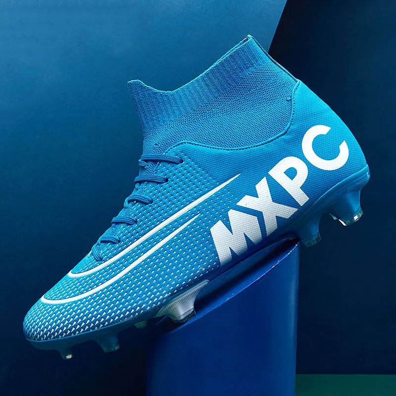 

MWY Mens Soccer Cleats High Ankle Football Shoes Long Spikes Outdoor Training Sneakers Turf Futsal Shoes Zapatillas De Futbol