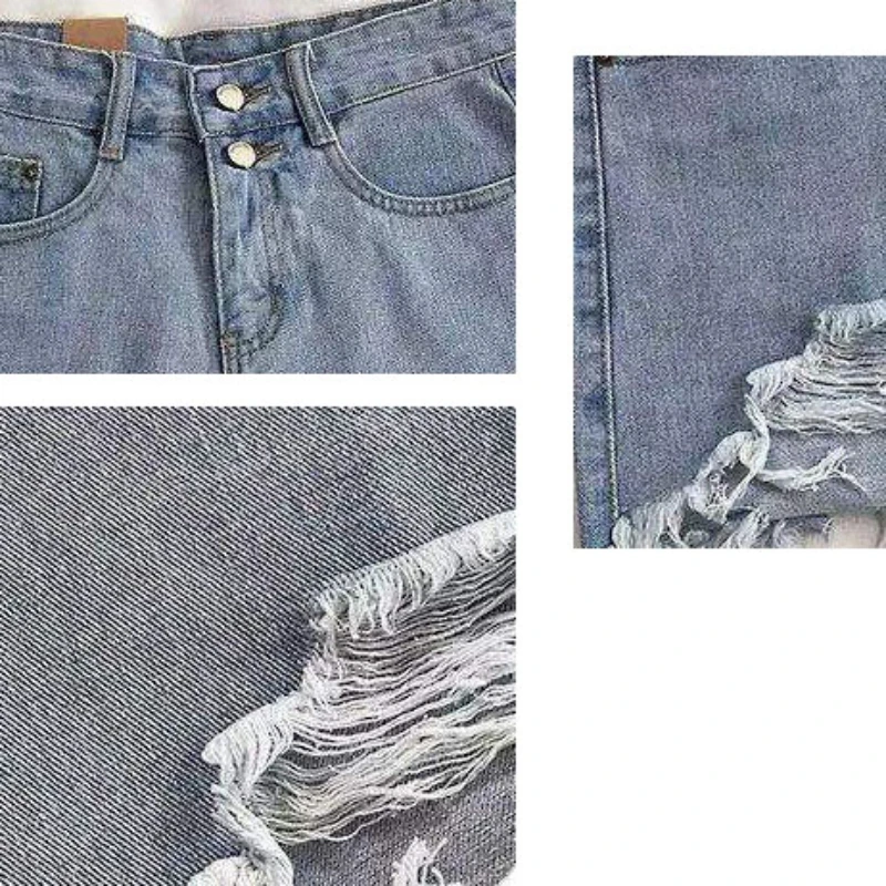 

Shorts Women Casual Trendy Summer Denim Solid Distressed Zipper Fly Students Slim Chic Harajuku All-match Ropa De Mujer Elegant