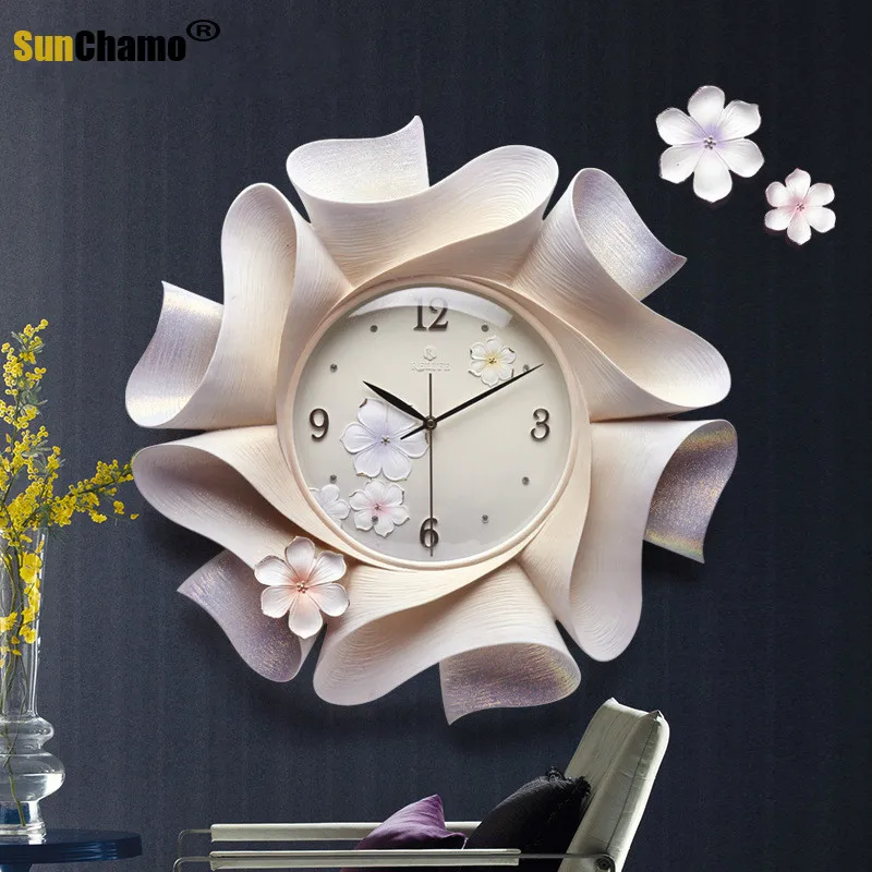 

Creative Light Luxury Home Three-dimensional Decorative Wall Electrical Clock American Modern Pure Hand-painted Pocket Watch