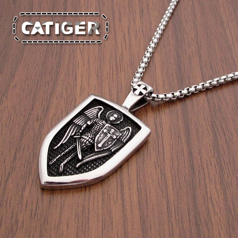 Прямая поставка серебристая Подвеска из нержавеющей стали в стиле панк Archangel