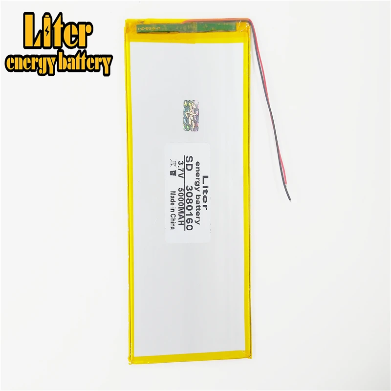 3080160 полимерная батарея 5000 mah 3 7 V MP4 мобильный power tablet battery|battery charger car capacitorbattery operated