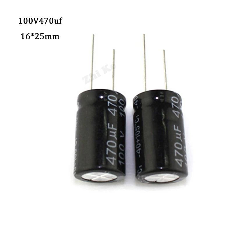 

5pcs/lot 100V470 UF Aluminum Electrolytic Capacitor 100V/470UF Electrolytic Capacitor Size 16*25 mm plug-in 100V 470UF