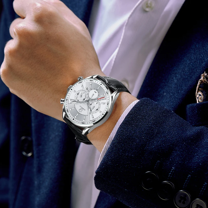 Часы наручные мужские с хронографом модные деловые брендовые Роскошные