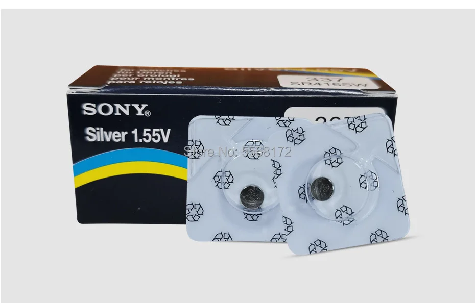 Кнопочные элементы питания Sony 337 SR416SW 10 шт. батареи 1 55 в монета оксид серебра
