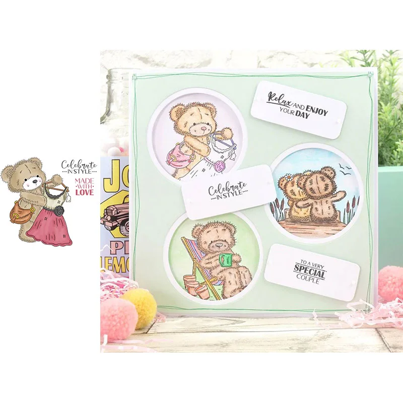 Милые животные маленький медведь прозрачные штампы для скрапбукинга и открыток