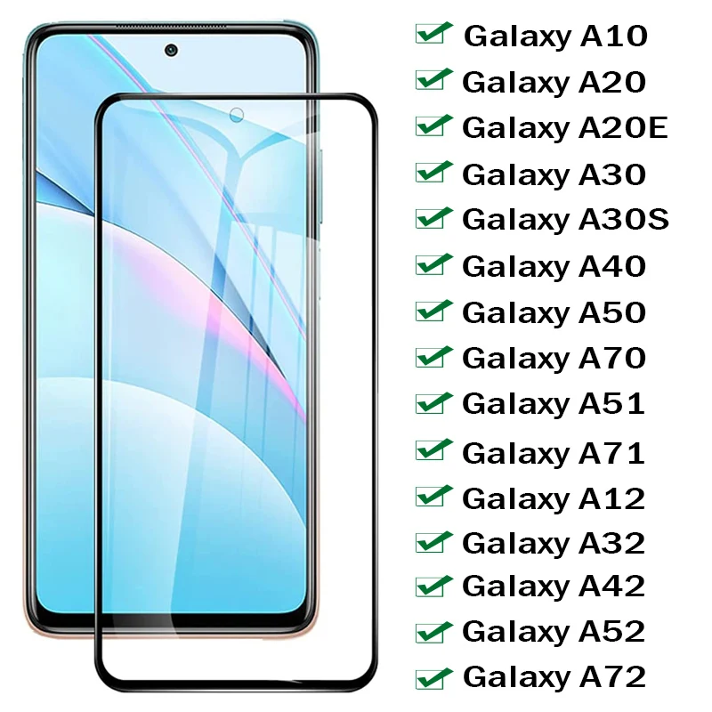 

Закаленное стекло для Samsung Galaxy A10 A20E A30S A40 A50 A70 A01 A11 A21 A31 A41 A51 A71 M21 M31 M51 M52, защитная пленка для экрана