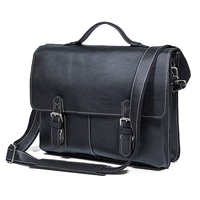 nesitu new vintage black brown thick genuine leather office men briefcase messenger bags 14 laptop portfolio handbag m7090
