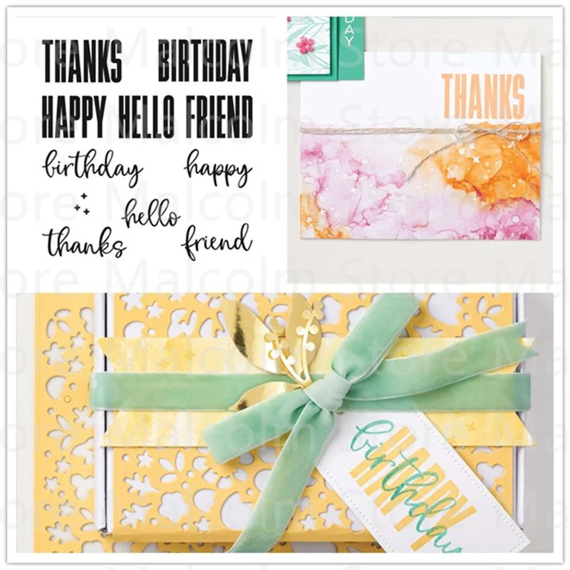 

New Letters Clear Stamps For DIY Scrapbooking Card Stencil Paper Cards Handmade Album Stamp Happy Birthday 2021 New Arrival