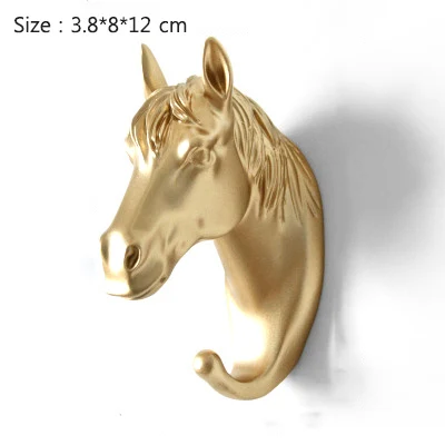 Horse-Gold Strongwell в скандинавском стиле, золотые подвесные крючки, крепкие бесшовные крючки, вешалки для ключей, Настенный декор, украшение для дома - Цвет: Horse-Gold