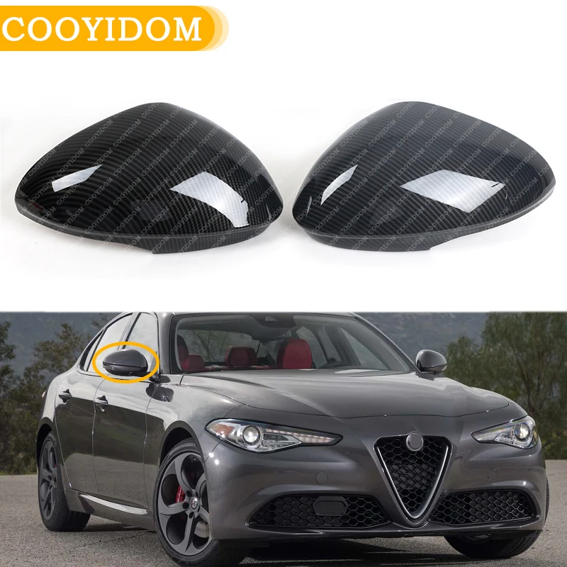 Автомобильное боковое зеркало заднего вида для Alfa Romeo Giulia 2017 2018 ABS углеродное
