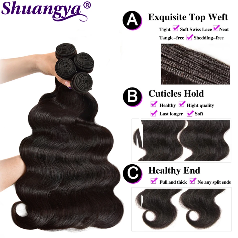 Wholesale Price Bundles Deals Peruvian Body Wave Hair 100% Human Unpressed Virgin Shuangya | Шиньоны и парики