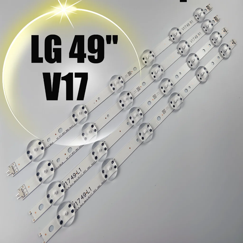 

4pcs LED Backlight strip For LG 49'' TV 6916L-2862A 6916L-2863A V17 49 R1+L1 ART3 49UJ670V-ZD 49UJ651V LC490DGG(FK)(MD)