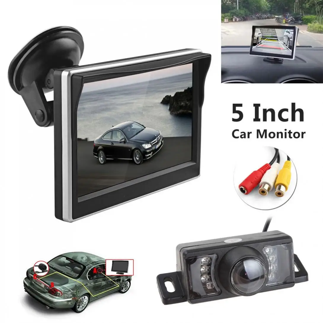 5-дюймовый TFT ЖК-экран 480x272 HD цифровой цветной автомобильный монитор заднего вида +