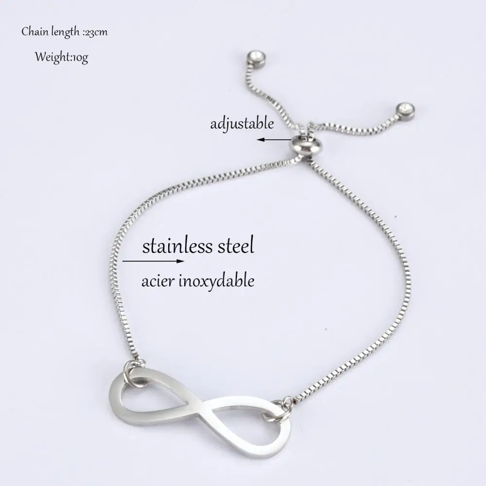Браслет Infinity для женщин персонализированный браслет с гравировкой имени