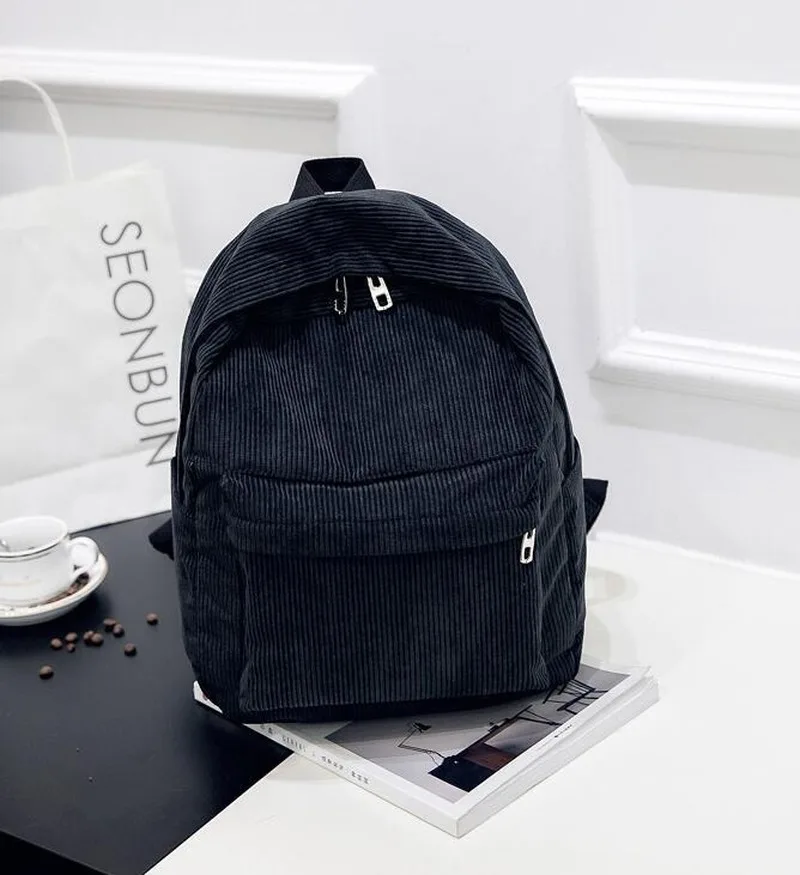 

Corduroy Backpack Fashion Women School Backpack Pure Color Women Backpack Teenger Girl School Bags Female Mochila Bagpack Pack
