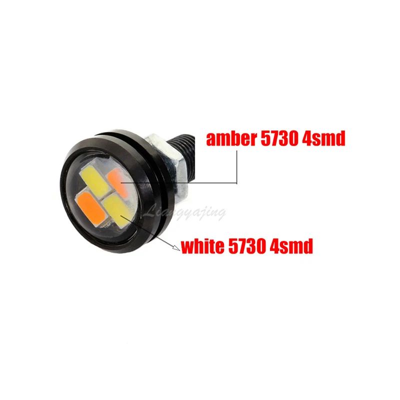 10 шт. Автомобильный светодиодный светильник 23 мм 5730 4SMD Eagle Eye белый Янтарный