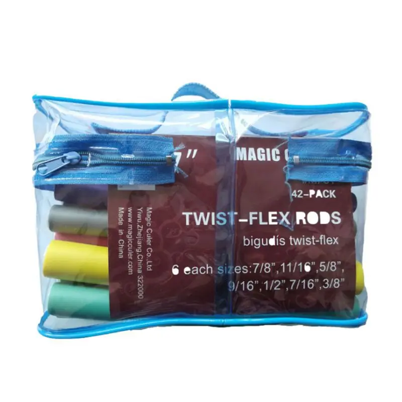 

New 42Pcs Flexible Curling Rods Magic Curler Rod Twist-flex Hair Roller 7 Sizes Foam Reusable Non Heating Safe Styling Tool