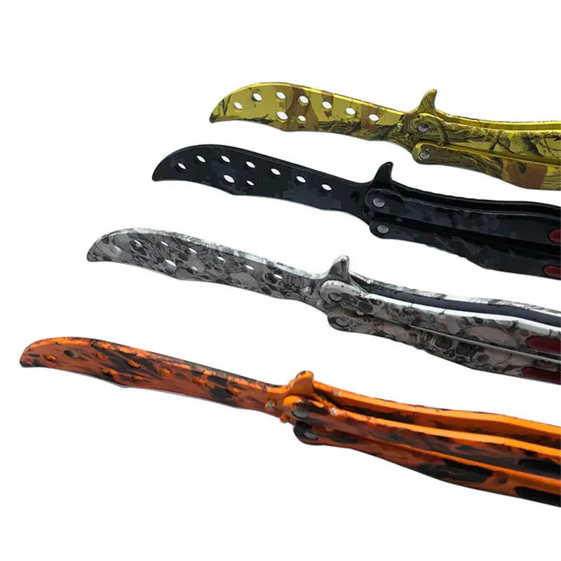 Бабочка в ноже balisong Karambit складной нож Лезвие подарок для мужчин тренировочный нож Практичный Нож не заточенный с отверткой