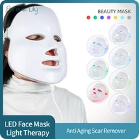beauty photon led facial mask therapy 7 colors light skin care rejuvenation wrinkle acne removal korean face led mask