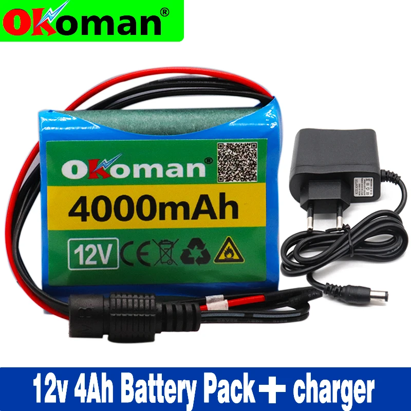 Okoman 12V 4000mAh 18650 литий-ионный перезаряжаемый аккумулятор для камеры