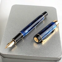 jinhao centennial tofu fountain pen 18kgp golden plated m nib 0 7mm acrylic ink pen