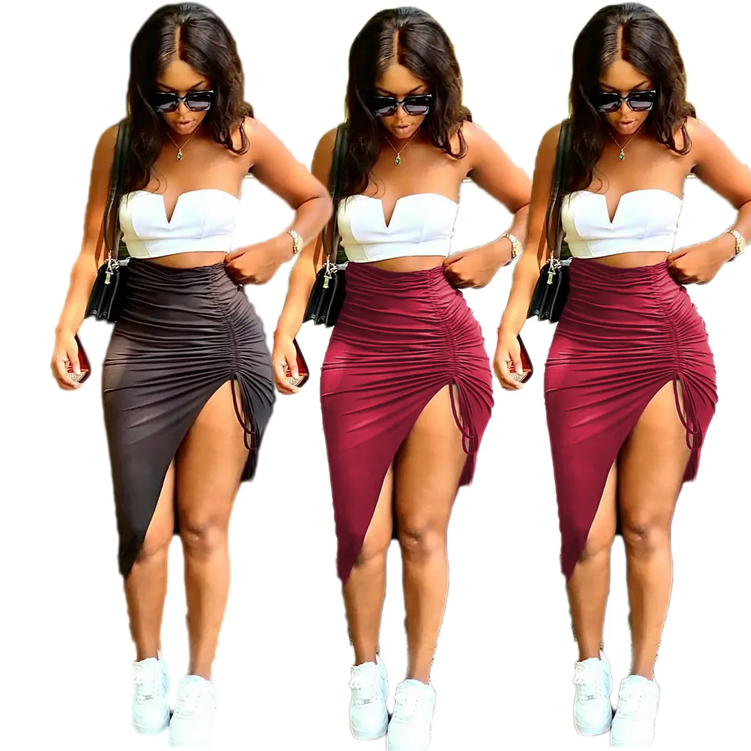 

Летняя модная женская однотонная Черная мягкая облегающая юбка-рубашка, тонкая юбка