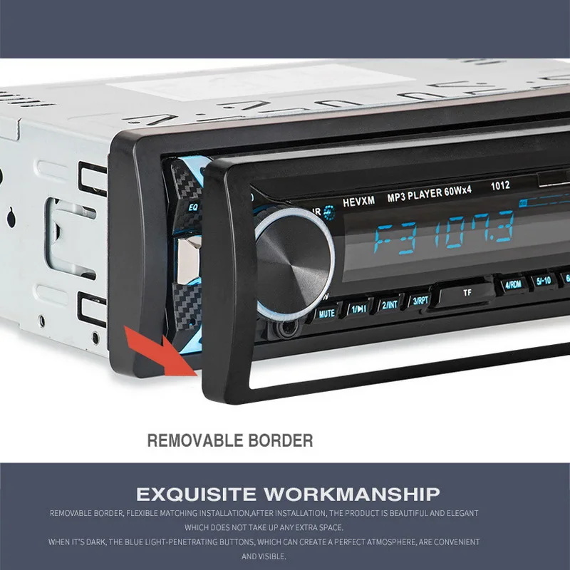 Беспроводной автомобильный радиоприемник стерео Bluetooth BT AUX USB 2018 новый WMA TF FM