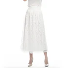 Распродажа 2019, летняя женская юбка-зонтик, хлопковая длинная юбка, кружевная, высокая талия, открытая юбка, тонкая, макси, высокое качество