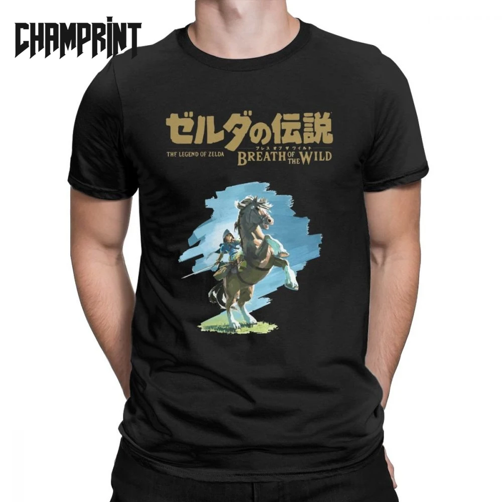 Легенда о Зельде дыхание диких мужские Футболки Игра повседневные футболки с