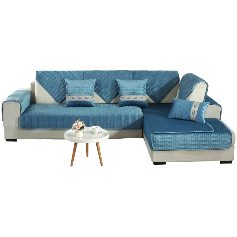 Бархатный Чехол для дивана в скандинавском стиле плотный однотонный