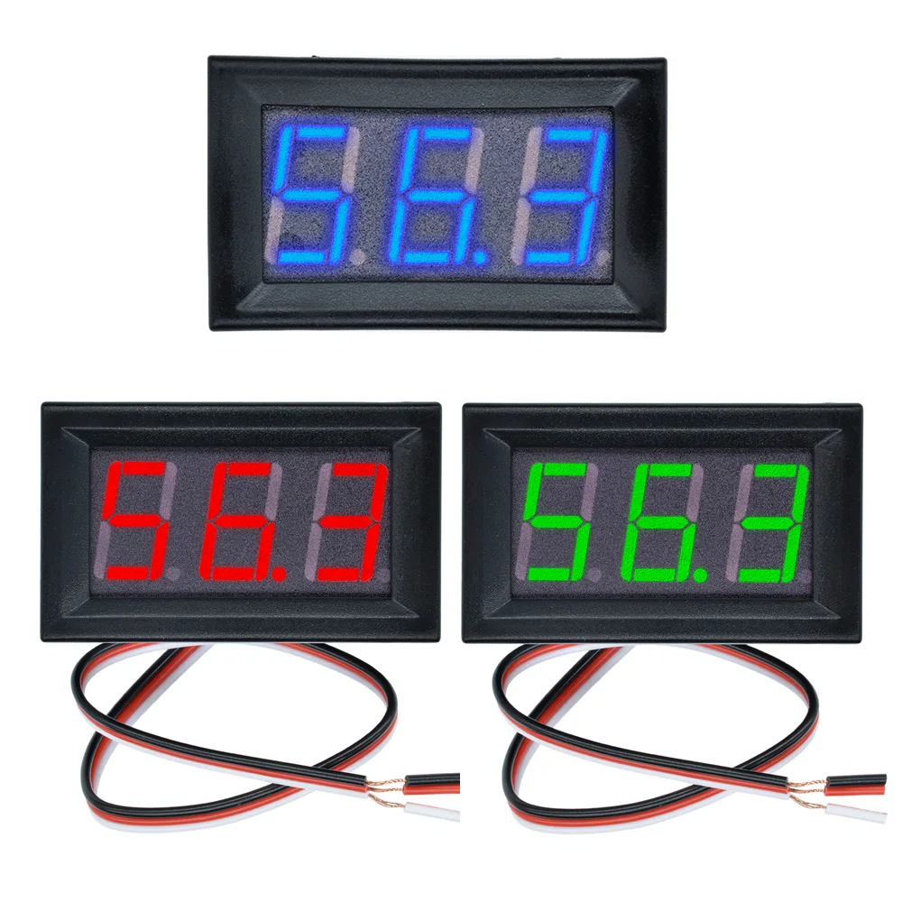 

0.56" Digital Voltmeter DC 5V-30V Digital Voltmeter Voltage Panel Meter Red/Blue/Green For 6V 12V Electromobile Motorcycle Car