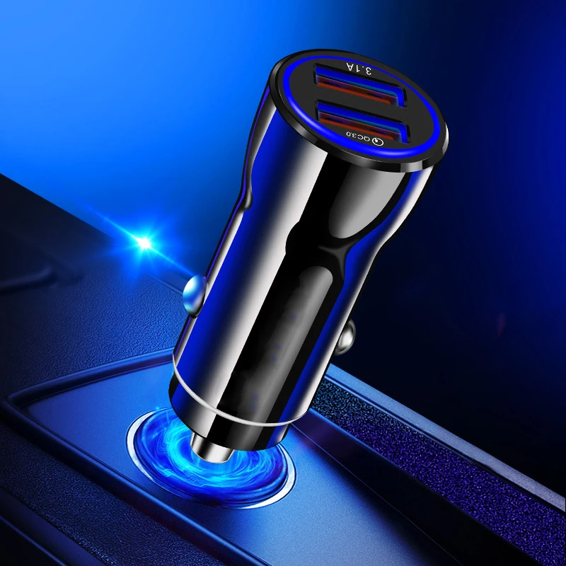 Быстрая зарядка 5 в 3,0 А 3,0 зарядное устройство QC 9 в 12 В 2 порта USB Автомобильное зарядное устройство быстрое зарядное устройство мобильный телефон дорожный адаптер Автомобильное зарядное устройство