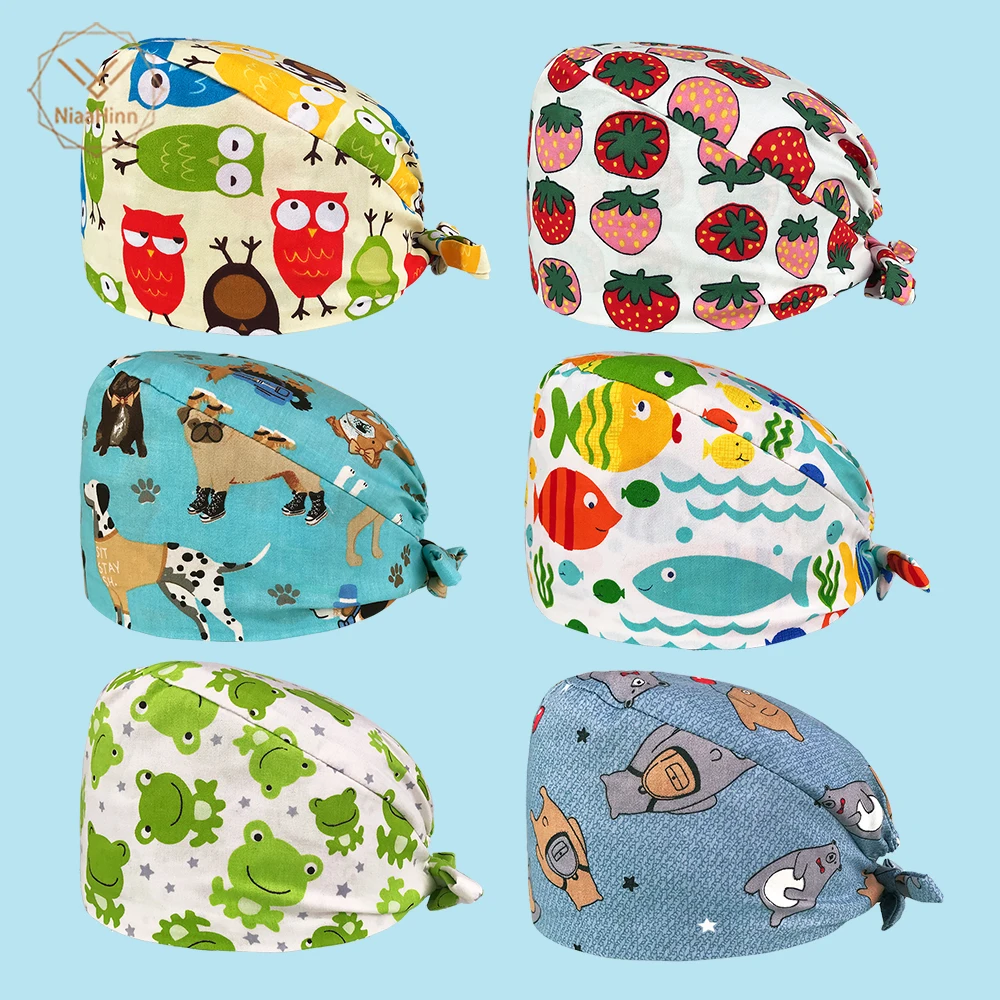 Женские и мужские скрабы больничные шапочки медицинская шапка для медсестры эластичная Кепка для стоматолога хирургическая Кепка униформа для ухода лабораторная аптека шапки унисекс