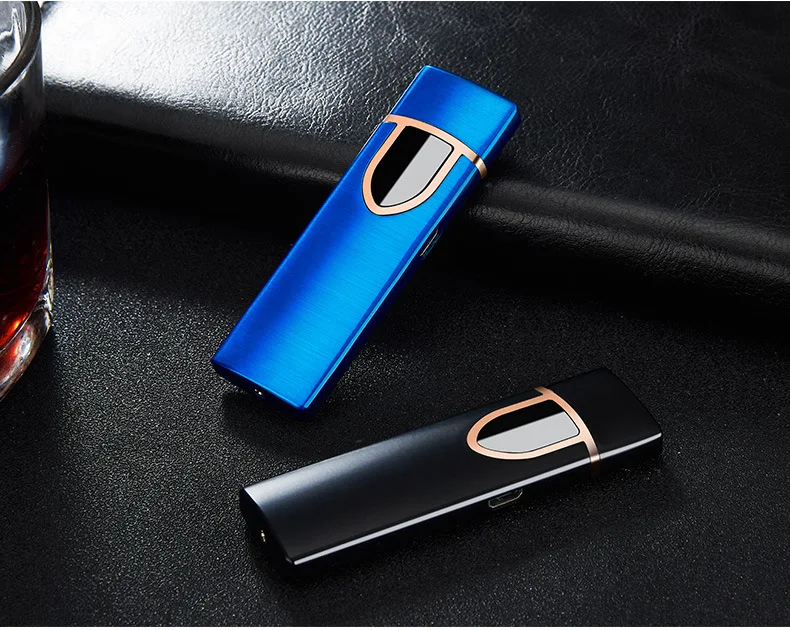 Usb зарядка Электронная Зажигалка Ветрозащитная тонкая мужская индивидуальная Женская электрическая нагревательная цветная сигарета зажигалка