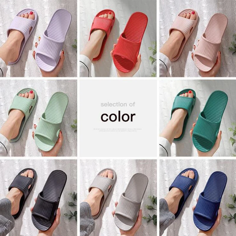 

Unisex Summer Floor Flat Shoes Couple Indoor Eva Flip Flops Female Non-Slip Bathroom Home Bath Sandal Slippers Women