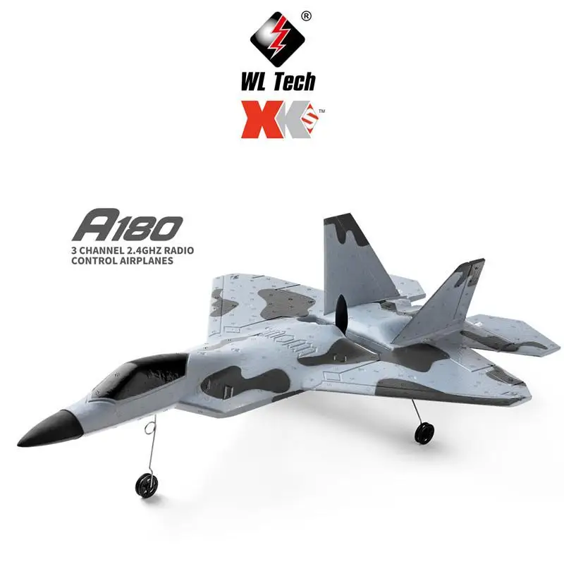 Wltoys-Dron teledirigido Xk A180 F22, Avi&oacute;n de control remoto, Drie Kanaals, c&aacute;mara 6G, giroscoop, Vaste, vlaugel, Zweefvliegtuig, modelo Speelgoed Rc fighter-0