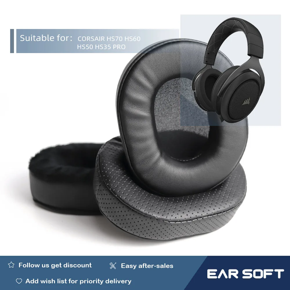 

Earsoft Replacement Ear Pads Cushions for CORSAIR HS70 HS60 HS50 HS35 PRO Headphones Earphones Earmuff Case Sleeve Accessories